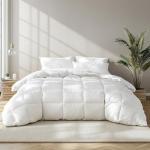 Beautyrest Luxury 100% Cotton Breathable Medium Warmth Bedding Comforter for All Season,White/King,106" Wx90 L
