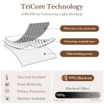 THREE GIRLS Linen Plaid Blackout Curtains Gingham Double Layer for Living Room,Bedroom,Dining Room 108 Inches Long 2 Panels Set Luxury and Modern Printed Design Darkening Pinch Pleated