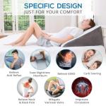 Sasttie Wedge Pillow, 12 Inch Memory Foam Bed Wedge Pillow for Sleeping, Acid Reflux, Back Pain, Post Surgery, and Snoring, Designed with Washable Cover, Cool Gray