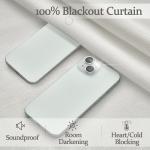 100% Blackout Linen 96 Inch Curtains 2 Panel Set for Bedroom, Modern Pinch Pleated Natural Linen Off Beige White Insulated Heavy Curtain 40 x 96 Inches Length Sliding Glass Door Room Darkening Drapes