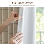 THREE GIRLS Linen Plaid Blackout Curtains Gingham Double Layer for Living Room,Bedroom,Dining Room 108 Inches Long 2 Panels Set Luxury and Modern Printed Design Darkening Pinch Pleated