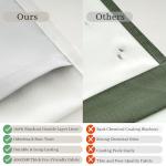 100% Blackout Linen 96 Inch Curtains 2 Panel Set for Bedroom, Modern Pinch Pleated Natural Linen Off Beige White Insulated Heavy Curtain 40 x 96 Inches Length Sliding Glass Door Room Darkening Drapes