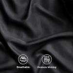 Bedsure Queen Sheets, Rayon Derived from Bamboo, Queen Cooling Sheet Set, Deep Pocket Up to 16", Breathable & Soft Bed Sheets, Hotel Luxury Silky Bedding Sheets & Pillowcases, Black