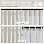 100% Blackout Linen 96 Inch Curtains 2 Panel Set for Bedroom, Modern Pinch Pleated Natural Linen Off Beige White Insulated Heavy Curtain 40 x 96 Inches Length Sliding Glass Door Room Darkening Drapes