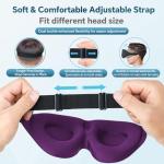 ZGGCD Sleep Mask for Side Sleeper, Light Blocking Sleeping Eye Mask for Women Men, 3D Contoured Cup Night Blindfold, Luxury Eye Cover Eyeshade with Adjustable Strap for Travel, Nap, Purple