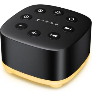 Meditation White Noise Sound Machine 30 Soothing Sounds with 32 Volume Control 12 Night Light 5 Timers Portable Sleep Machine for Travel Powered by AC or USB Sleep Therapy for Baby Kids Adults (Black)