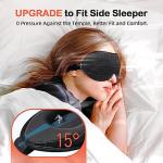 INNELO Sleep Mask for Side Sleeper, Eye Mask Sleeping Women Men, 100% Light Blocking 3D Contoured Cup Sleeping Mask Soft No Eye Pressure Cover Blindfold Night Shade for Travel Nap Yoga, Black