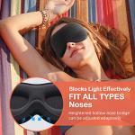INNELO Sleep Mask for Side Sleeper, Eye Mask Sleeping Women Men, 100% Light Blocking 3D Contoured Cup Sleeping Mask Soft No Eye Pressure Cover Blindfold Night Shade for Travel Nap Yoga, Black