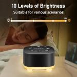 Meditation White Noise Sound Machine 30 Soothing Sounds with 32 Volume Control 12 Night Light 5 Timers Portable Sleep Machine for Travel Powered by AC or USB Sleep Therapy for Baby Kids Adults (Black)
