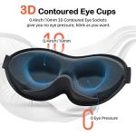 INNELO Sleep Mask for Side Sleeper, Eye Mask Sleeping Women Men, 100% Light Blocking 3D Contoured Cup Sleeping Mask Soft No Eye Pressure Cover Blindfold Night Shade for Travel Nap Yoga, Black