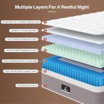 California King Mattress, 14 Inch Cal King Mattress in a Box, Cooling Gel Memory Foam Hybrid Mattresses with Individual Pocket Springs, Pressure Relief, Medium Firm, Extra Edge Support, CertiPUR-US