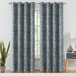 jinchan 80% Blackout Curtains for Living Room, Farmhouse Drapes with Scroll Floral Patterned for Bedroom, Grommet Top Thermal Insulated Curtains, Vintage Country Drapes 84 inch Length 2 Panels Blue