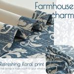 jinchan 80% Blackout Curtains for Living Room, Farmhouse Drapes with Scroll Floral Patterned for Bedroom, Grommet Top Thermal Insulated Curtains, Vintage Country Drapes 84 inch Length 2 Panels Blue