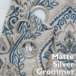 Vangao Vintage Damask Blue Curtains 84 Inch Long Blackout Curtains Linen Textured Floral Paisley Medallion Print for Bedroom Living Room Darkening Drapes Window Treatment 2 Panels Navy on Beige