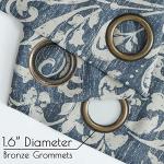 jinchan 80% Blackout Curtains for Living Room, Farmhouse Drapes with Scroll Floral Patterned for Bedroom, Grommet Top Thermal Insulated Curtains, Vintage Country Drapes 84 inch Length 2 Panels Blue