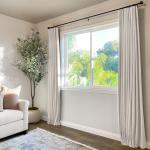 INOVADAY 100% Blackout Curtains for Bedroom, Black Out Curtains 96 Inch Long, Clip Rings Linen Blackout Drapes, Thermal Insulated Room Darkening for Living Room, 2 Panels - Beige,W50xL96