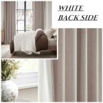 Linen Curtains 84 Inch Length 2 Panels Total Blackout for Bedroom, Sand Extra Wide patio door curtains 100 inches (2*50W*84L) Draft Blocking Insulated Drop Cloth Drapes Farmhouse Back Tab/Rings/Hooks