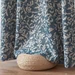 jinchan 80% Blackout Curtains for Living Room, Farmhouse Drapes with Scroll Floral Patterned for Bedroom, Grommet Top Thermal Insulated Curtains, Vintage Country Drapes 84 inch Length 2 Panels Blue