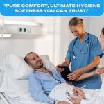 3 Piece Hospital Bed Sheet Set, 100% Egyptian Cotton 400 Thread Count, Soft and Comfy, Standard Size 36X80 Inch with 6 Inch Deep Pocket, Light Blue Solid