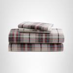 Eddie Bauer - Flannel Sheets Queen Size, Anti-Pilling & Wrinkle Resistant Cotton, Touchably Soft for All-Season Comfort - Bed Sheets with Matching Pillowcases & Fitted Sheet (Montlake Plaid Red)
