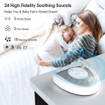 White Noise Machine, Portable Sleep Sound Machine with 24 Soothing Sounds, Timer & Memory Function, Headphone Jack, USB Charging, Powered by AC or Battery for Baby, Kids, Adults, Travel