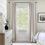 INOVADAY 100% Blackout Curtains for Bedroom, Black Out Curtains 96 Inch Long, Clip Rings Linen Blackout Drapes, Thermal Insulated Room Darkening for Living Room, 2 Panels - Beige,W50xL96