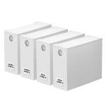 SpaceAid 4 Pack Bed Sheet Organizers and Storage, Foldable Sheet Organizer for Linen Closet, Sheets Set Folder Keeper with Window XL (Queen & King Size) Organizing Bedding Container, White