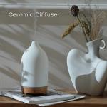 VIVITEST 200ML Ceramic Essential Oil Diffuser,Stone Essential Oil Diffuser,Ultrasonic Aromatherapy Diffusers for Home