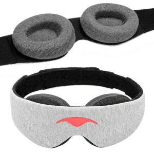 Manta Sleep Mask - 100% Light Blocking, Adjustable Sleeping Mask with Detachable Eye Cups, Ultra Comfortable for Women & Men, Zero Pressure on Lashes, Perfect for Travel/Shift Work