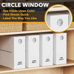 SpaceAid 4 Pack Bed Sheet Organizers and Storage, Foldable Sheet Organizer for Linen Closet, Sheets Set Folder Keeper with Window XL (Queen & King Size) Organizing Bedding Container, White