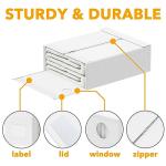 SpaceAid 4 Pack Bed Sheet Organizers and Storage, Foldable Sheet Organizer for Linen Closet, Sheets Set Folder Keeper with Window XL (Queen & King Size) Organizing Bedding Container, White