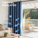 Joydeco Blackout Curtains 84 Inches Long 2 Panels Burg, Room Darkening Curtains for Bedroom, 100% Black Out Textured Thermal Drapes Privacy Protection 2 Panels Set(W52 x L84 Inch, Navy Blue)