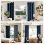 Joydeco Blackout Curtains 84 Inches Long 2 Panels Burg, Room Darkening Curtains for Bedroom, 100% Black Out Textured Thermal Drapes Privacy Protection 2 Panels Set(W52 x L84 Inch, Navy Blue)