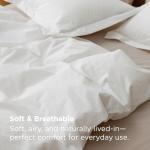 Bedsure 100% Washed Cotton Duvet Cover King Size - Natural White Minimalist Cotton Duvet Cover Linen Like for All Seasons - GentleSoft™ Plain Simple Bedding (Natural White, King, 104"x90")