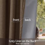 RYB HOME 100% Blackout Linen Textured Curtains 84 inches Long, Thermal Insulating Privacy Energy Saving for Bedroom Living Room Window Office Theater Dining Nursery, W 52 x L 84 in, Coffee, 2 Panels