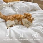 Bedsure 100% Washed Cotton Duvet Cover King Size - Natural White Minimalist Cotton Duvet Cover Linen Like for All Seasons - GentleSoft™ Plain Simple Bedding (Natural White, King, 104"x90")