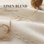 XOGUIBO Boho Blackout Curtains 2 Panels 84 Inch for Living Room Bedroom, Beige Linen Texture Farmhouse Curtains with Tassels and Cotton Embroidery Vintage Rustic Western Rod Pocket