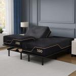 EGOHOME Split King Adjustable Bed Frame and 14 Inch Cooling Memory Foam Mattress, Wireless Remote Head and Foot Incline, 12 inch Legs, Zero Gravity