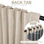 100% Blackout Shield Linen Blackout Curtains for Bedroom 90 Inches Long, Back Tab/Rod Pocket Living Room Drapes, Thermal Insulated Blackout Curtains 2 Panels Set, 50" W x 90" L, Oatmeal