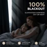 Joydeco Black 100% Blackout Curtains 90 Inch 2 Panels, Luxury Thermal Insulated Black Velvet Curtains for Bedroom Living Room, Soundproof Blackout Window Drapes, Rod Pocket & Back Tab (52W x 90L)