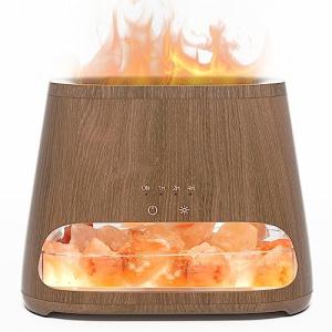 SALKING 2-in-1 Himalayan Salt Lamp Diffuser, Cool Mist Humidifier, Aromatherapy & Himalayan Salt Therapy, 100% Pure Himalayan Salt, Ultrasonic Essential Oil Diffuser with Ambient Glow, 150ml (Dark)