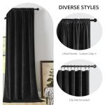 Joydeco Black Velvet Curtains 90 inch Length 2 Panels, Luxury Blackout Rod Pocket Thermal Insulated Window Curtains, Super Soft Room Darkening Drapes for Living Dining Room Bedroom,W52 x L90 inches