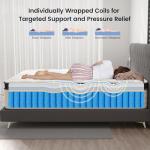 LETMOON King Mattress, 16 Inch Hybrid King Size Mattress, Plush Firm, Memory Foam and Pocket Springs, 3 Coils Strong Edge Support, Pressure Relief, Bed in Box