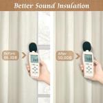 LAMIT Natural 100% Blackout Linen Curtains, 84 Inches Linen Textured Thermal Bedroom Curtains Back Tab and Rod Pocket Neutral Panels with White Liner for Farmhouse, 2 Panels, 60 x 84 Inch, Ivory