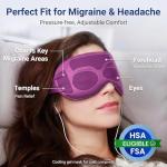 Cooling Eye Mask for Puffy Eyes: Fsa Eligible Items Hsa, Migraines Headache Fast Relief After Surgery Care Cold Compress, Reusable Face Ice Pack Gel for Dark Circles, Gentle Weighted Sleep Mask Purple