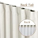 LAMIT Natural 100% Blackout Linen Curtains, 84 Inches Linen Textured Thermal Bedroom Curtains Back Tab and Rod Pocket Neutral Panels with White Liner for Farmhouse, 2 Panels, 60 x 84 Inch, Ivory