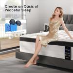 LETMOON King Mattress, 16 Inch Hybrid King Size Mattress, Plush Firm, Memory Foam and Pocket Springs, 3 Coils Strong Edge Support, Pressure Relief, Bed in Box