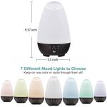 HealthSmart 500ML Essential Oil Diffuser for Large Rooms, Cool Mist Humidifier and Aromatherapy Diffuser, Adjustable Timer, Mist Mode and 7 LED Light Colors, White (Pack of 1)