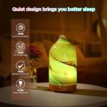 Essential Oil Diffuser Hand Blown Glass Aromatherapy Diffuser - Ultrasonic Cool Mist Scent Aroma Diffuser, Whisper Quiet with Auto Shut-Off, Timer Setting &7 Colors Night Light for Home