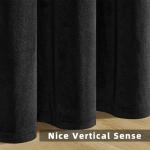 Joydeco Black Velvet Curtains 90 inch Length 2 Panels, Luxury Blackout Rod Pocket Thermal Insulated Window Curtains, Super Soft Room Darkening Drapes for Living Dining Room Bedroom,W52 x L90 inches